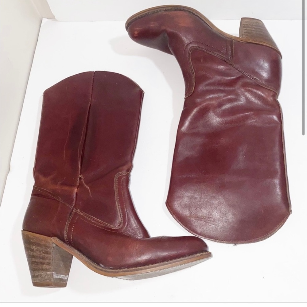 Dexter women’s Burgundy Western Style Leather Boots Size 7.5
